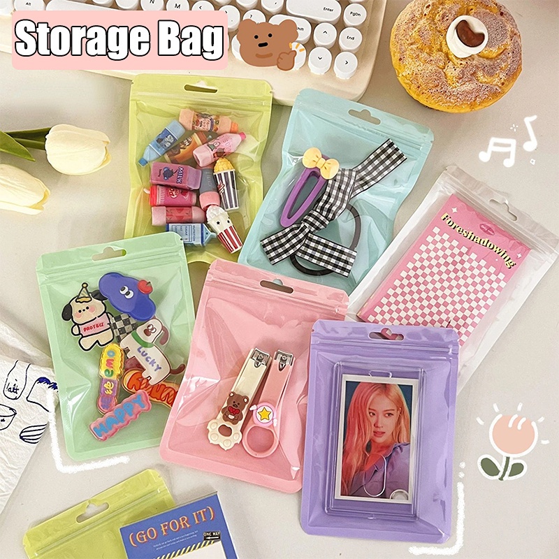 [HOT Sale] Kantong Penyimpanan Transparan Sealing Organizer Warna Warni Serbaguna Reusable Plastik Menebal Sealing Bag Anti-Oksidasi Serbaguna Portable