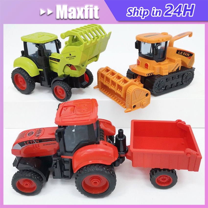 Mini Diecast Farm Tractor Vehicle Car Carriage Model Set Collection Kids Toy