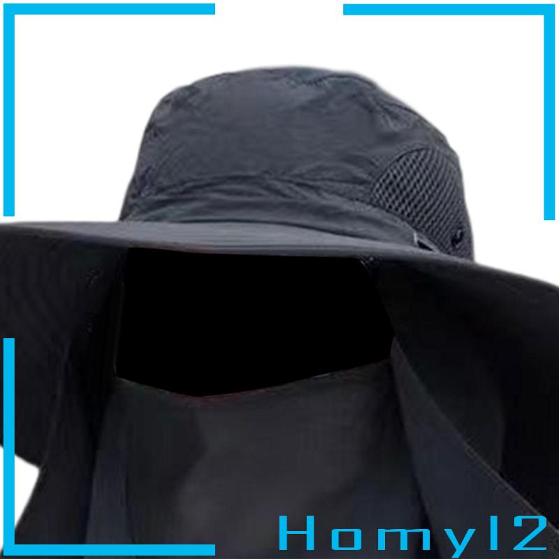 [HOMYL2] Dengan Penutup Flap Leher Yang Dapat Dilepas Pantai Backpacking Topi Memancing Unisex