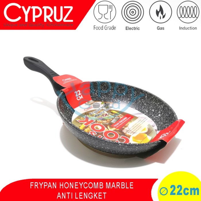 CYPRUZ 22cm HONEY COMB GRANITE Fypan | Teflon Induksi Anti Lengket