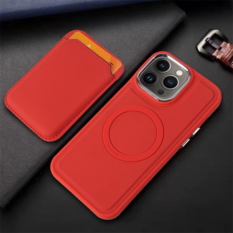 Paket Kartu Magnet insert case for iPhone 11 12 13 14 Pro max Casing Cas Magnet Untuk iPhone 13 Pro max drop-proof Case14 plus Silikon Minimalis case Pelindung