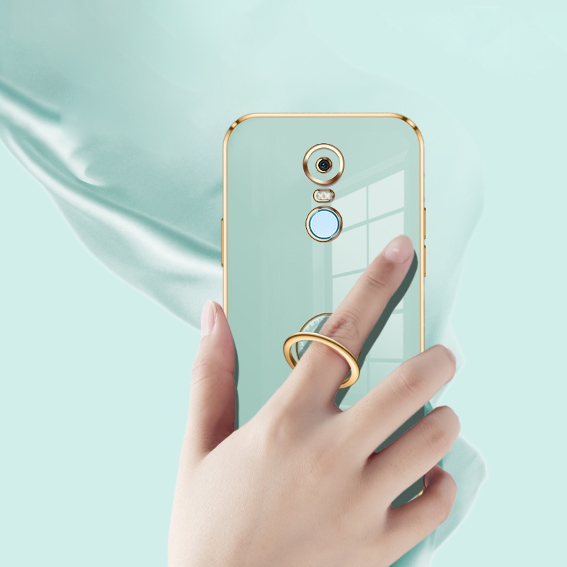 REDMI Andyh Casing Ponsel Silikon Ultra Tipis Untuk Xiaomi Redmi5Plus Deluxe Fall Protection Gold Band Dengan Cincin Jam Dan Lanyard Gratis