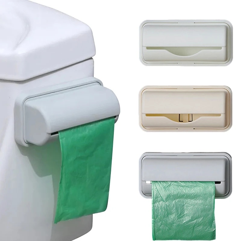 Kotak Penyimpanan Kantong Sampah Tempel Dinding Dapur Tidak Berlubang/Kantong Sampah Ekstraksi Toilet Kamar Mandi Finishing Box/Wadah Kantong Perekat Pintu Lemari/Perlengkapan Penyimpanan Rumah