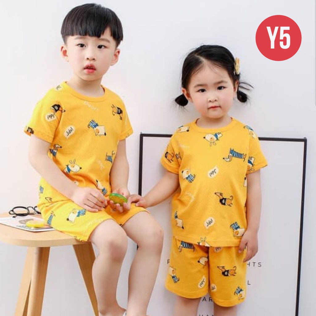 HappyOliver KIDS FULLPR PENDEK Setelan Anak Kaos Lengan + Celana Berkualitas Import 0-3 Tahun ebv part 1