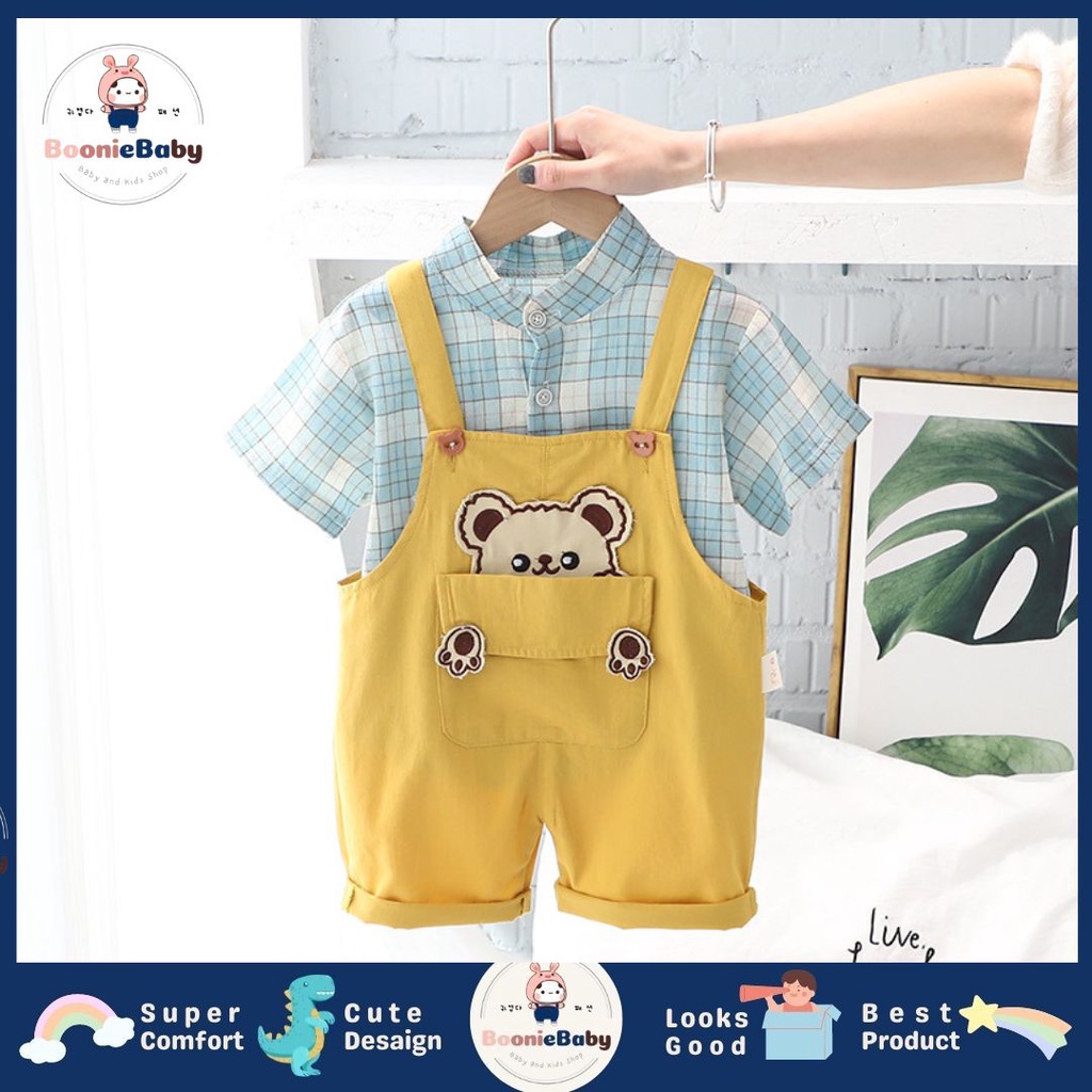 boonie COD setelan baju anak laki laki import jumper anak cowok import motif teddy bear setelan anak laki import baju anak cowok import fashion kekinian SET HIDE BEAR