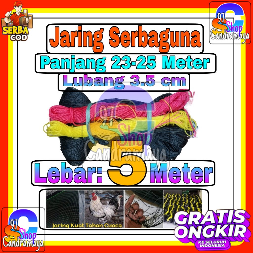 Jaring Ayam Lebar 5 Meter x panjang 25 meter Jaring Pagar Ayam Jaring Pagar Tanaman Waring, Jaring p