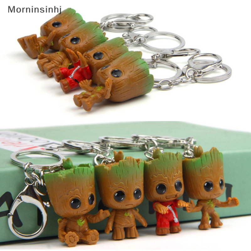 Mornin 4pcs /set Mainan Figure Tree Man Groot Lucu Kreatif Super Hero Groot Gantungan Kunci id