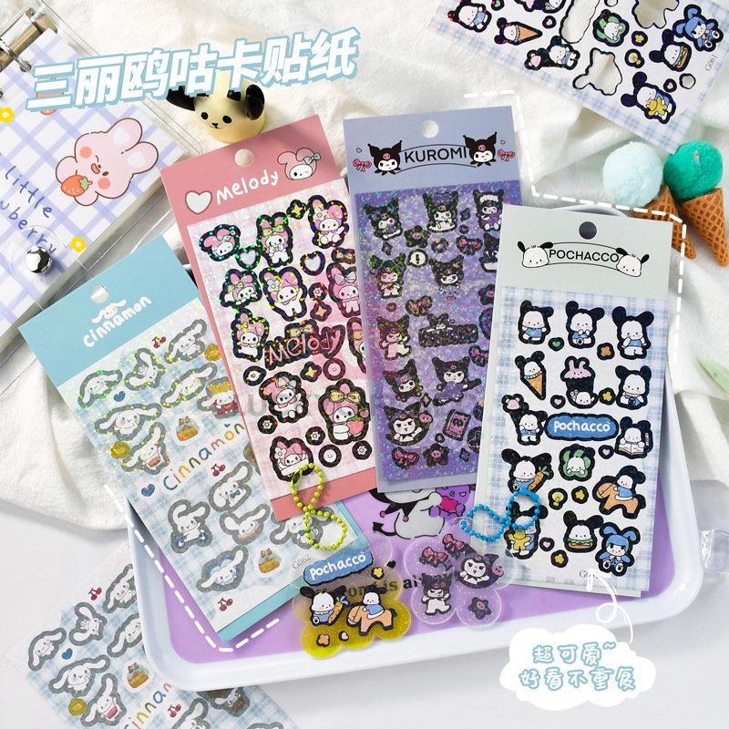 

STICKER 2D GLITTER MOTIF SANRIO SPORT / STIKER 2D CINNAMOROL MELODY KUROMI