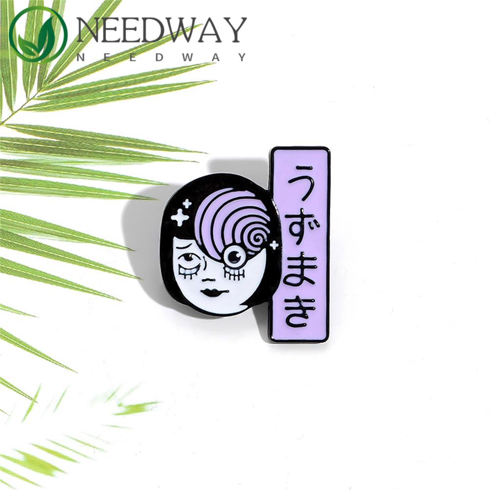 Needway   Junji Ito Anime Pin Aksesoris Pakaian Anime Japan Korsase Kawakami Tomie Horrific Picasso Style Pin Badge