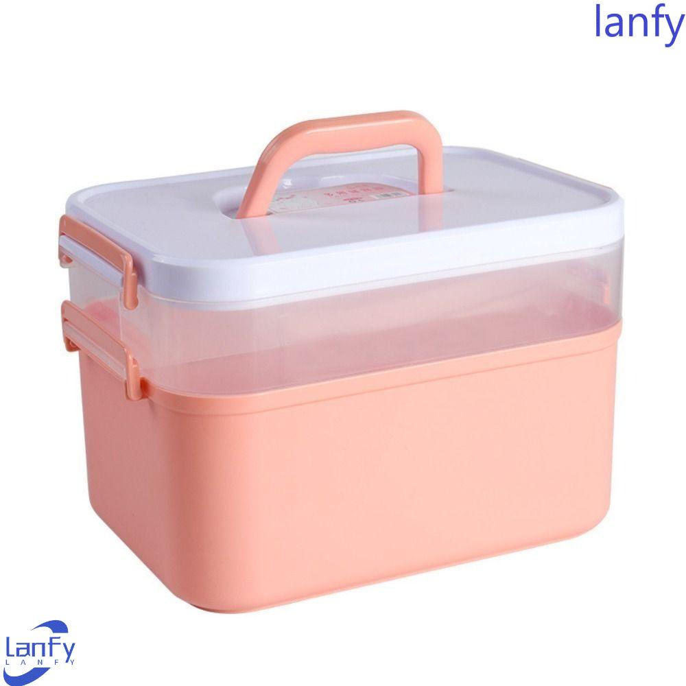 Lanfy Kotak Penyimpanan Lampu Kuku Tahan Tekanan Jatuh Work-Box Nail Kit Cosmetic Storage Box