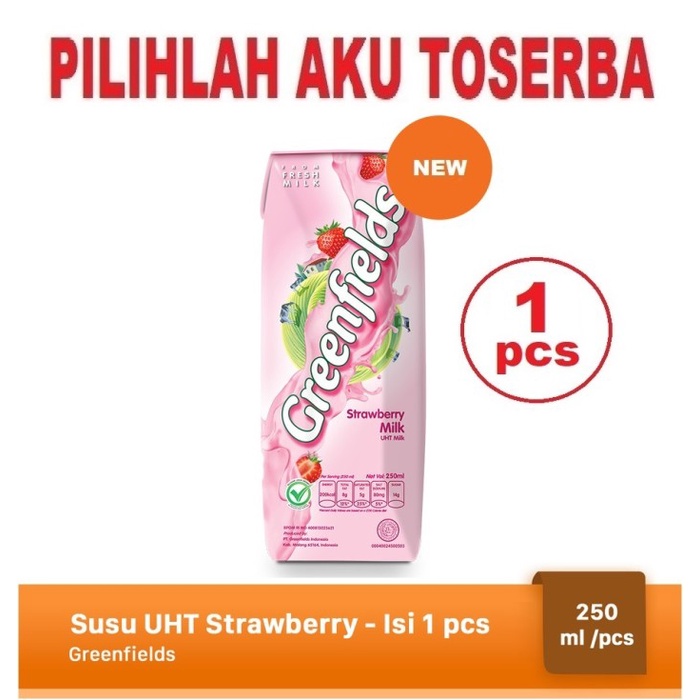 Susu Greenfields STRAWBERRY 250 ml - ( HARGA 1 pcs )