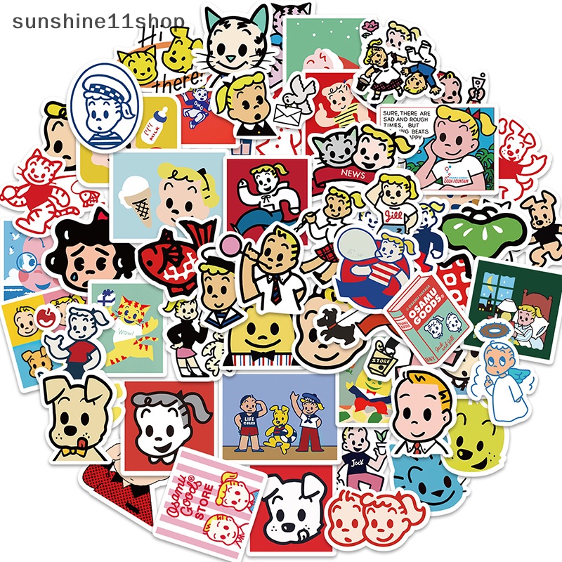 Sho 60PCS HARADA OSAMU Kartun Jepang Kawaii Stiker Untuk Anak DIY Notebook Bagasi Motor Laptop Kulkas Decal Decor Mainan N