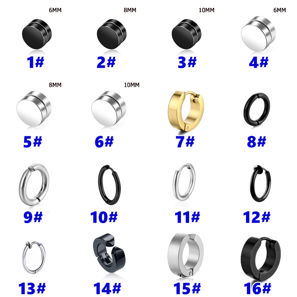 Ahellogirl Hip-hop Liontin Salib Pribadi Bahan Titanium Steel Ear Buckle Street Earrings Untuk Pria Wanita