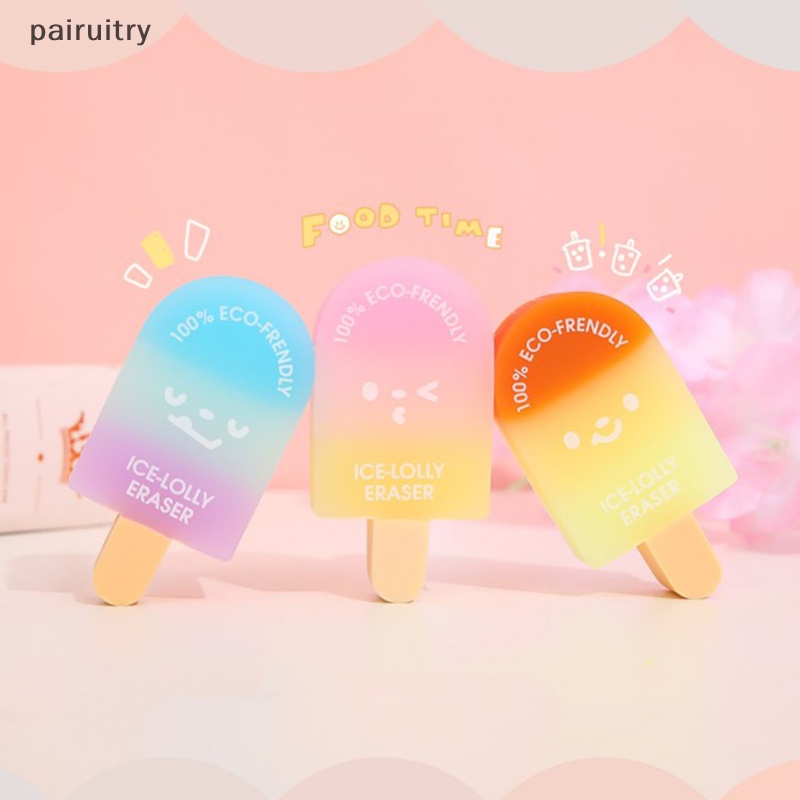 Prt Kartun Ice Cream Novelty Eraser Rubber Hadiah Siswa Sekolah Hadiah Alat Tulis Kawaii Perlengkapan Sekolah Stationary PRT