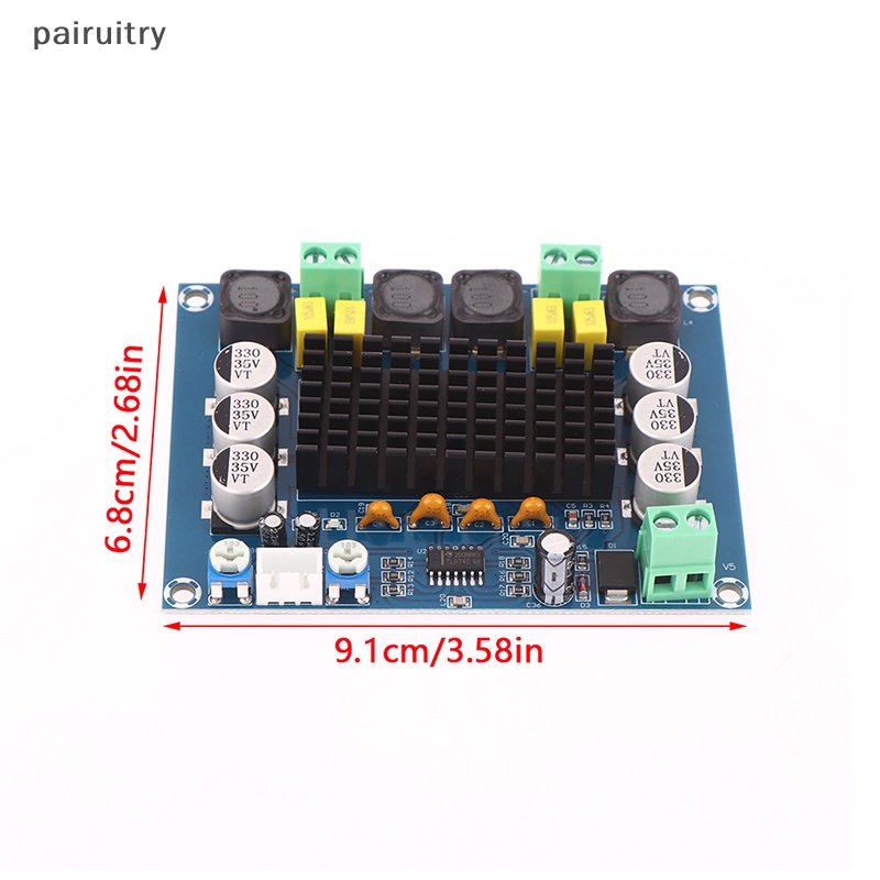 Prt DC 12V 24V 120W*2 TPA3116 D2 Papan Penguat Audio Daya Digital Dual Channel PRT