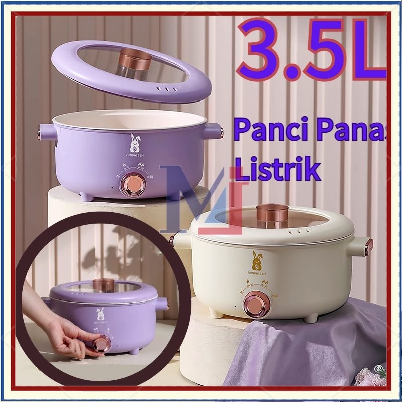 【COD】Keramik Jati 3.5L Panci Masak Listrik Rumah Panci Panas Listrik Kapasitas Besar Panci Panas Listrik Multifungsi