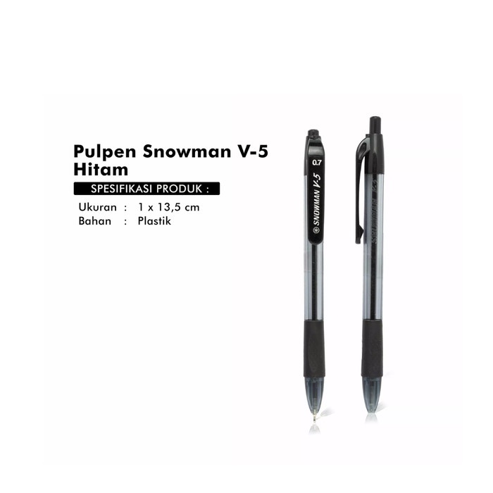 

Pulpen Snowman V5 atk - Hitam