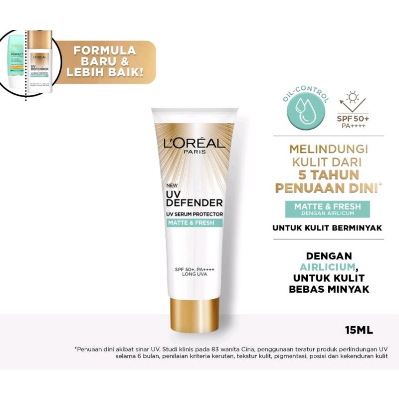 LOREAL UV DEFENDER Serum Protector Spf 50 PA+++ Series 50ml NEW PACKAGING