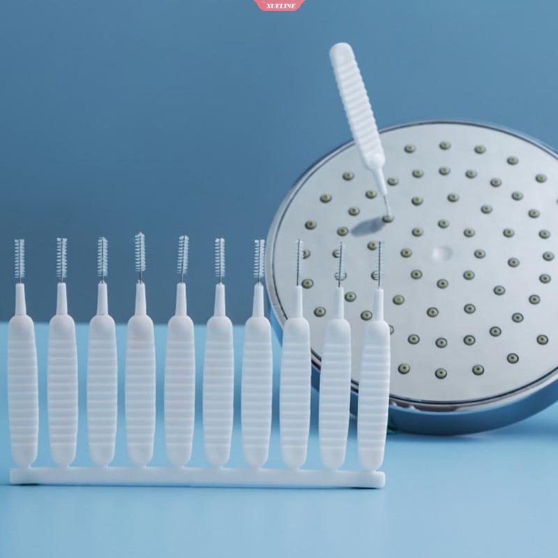 10pcs Shower Head Cleaning Brush Putih Sikat Kecil Pori Bersih Anti Sumbat Nilon Untuk Toilet Dapur Telepon Lubang Jendela Cleaner [ZXL]