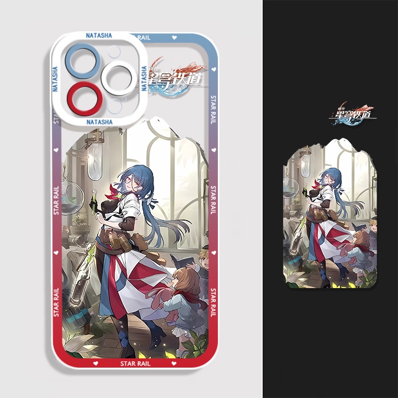 IPHONE Honkai Star Rail Himeko Phone Case Kompatibel Untuk Iphone14 11 13 12 Pro Max XS XR X8 7 6S Plus Casing Mini Soft Himeko Natasha Transparan TPU Silikon Shockproof Cover