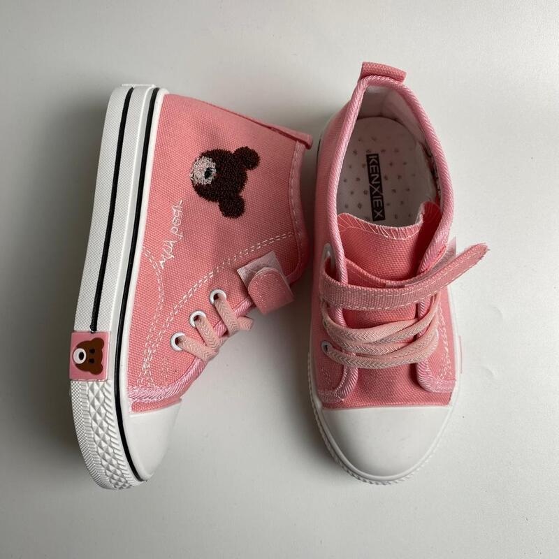 30971 Sepatu Sekolah Anak Import Canvas Bear Shoes