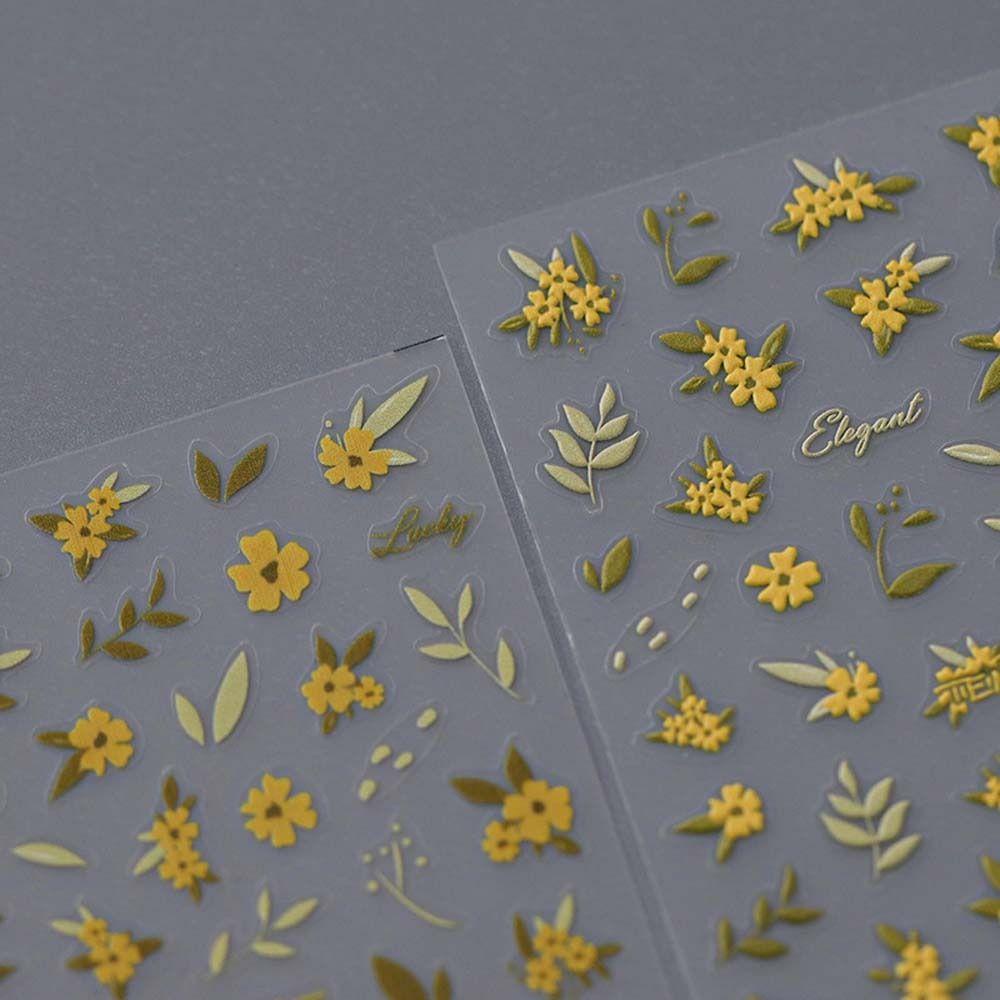 Stiker Kuku Bunga Agustina Fashion DIY Nail Art Relief Self Adhesive Dekorasi Kuku