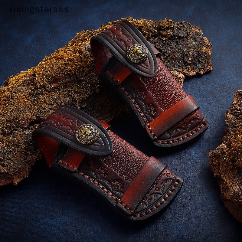 Rsid Span-new Zhipu Ukir leather case head layer Sapi Lipat case Sarung Jelly