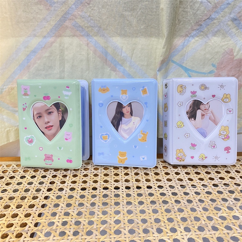 Ins Cute Puppy Rabbit Bear 10 cm Polaroid mini Album Foto Star Chasing Aidou Album Photocard Kartu Buku Penyimpanan