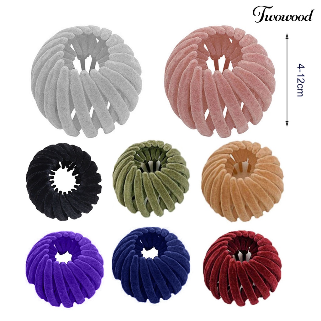 Twowood Ponytail Holder Warna Solid Tanpa Sakit Anti-slip Ultralight Tekstur Halus Hias Reusable Hair Barrettes Ponytail Holder Ornamen Hadiah Untuk Wanita