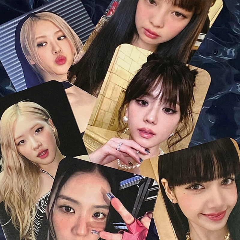 6-8pcs /set Hitam-Pink (G)I-DLE AESPA IVE Photocards Kartu Lomo GIDLE Black Pink Kpop Postcards