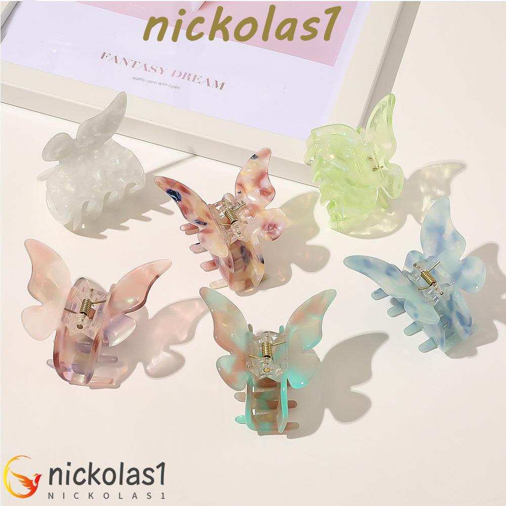 Nickolas1 Hair Claw Lucu Korea Aksesoris Rambut Permen Warna Asam Asetat Gadis Hiasan Kepala