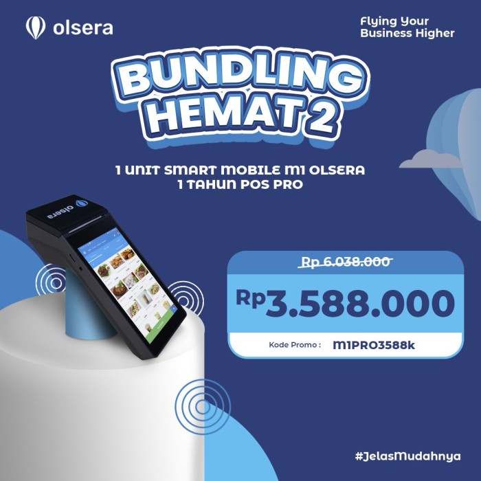 Olsera SmartMobile M1 dan Aplikasi Kasir OlseraPOS - Hardware Only