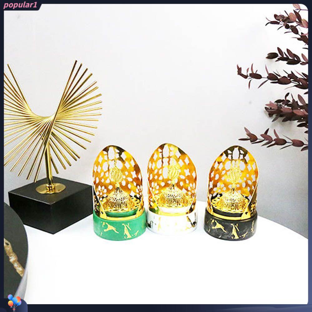 Populer Tempat Pembakar Dupa Logam Portable Vintage Gaya Arab Dekorasi Rumah Tungku Aromaterapi Golden Censer Holder
