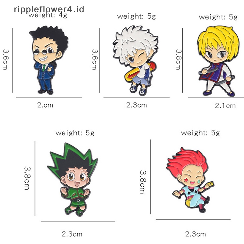 {rippleflower4.id} 5pcs /set Kartun Anime Enamel Pin Tetesan Minyak Bros Pin Denim Tas Pakaian Dekorasi~