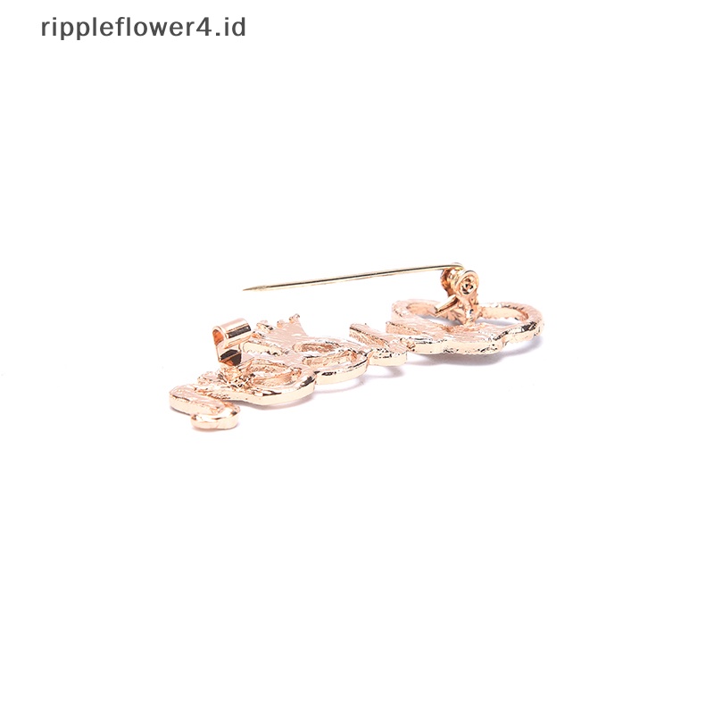 {rippleflower4.id} Fashion Wanita Berlian Imitasi Ratu Huruf Bentuk Mahkota Dekorasi Bros Pin Perhiasan~