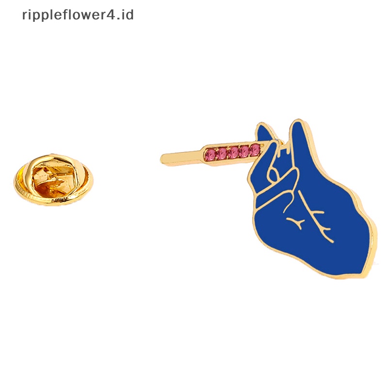 {rippleflower4.id} Enamel Logam Biru Bros Dokter Perawat Hadiah Kristal Kerah Pin Wanita Perhiasan~