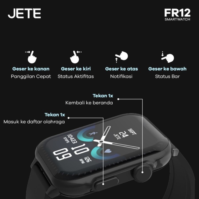 Smartwatch JETE FR12 100 Sport Mode + IPX8 - Garansi 2 Tahun