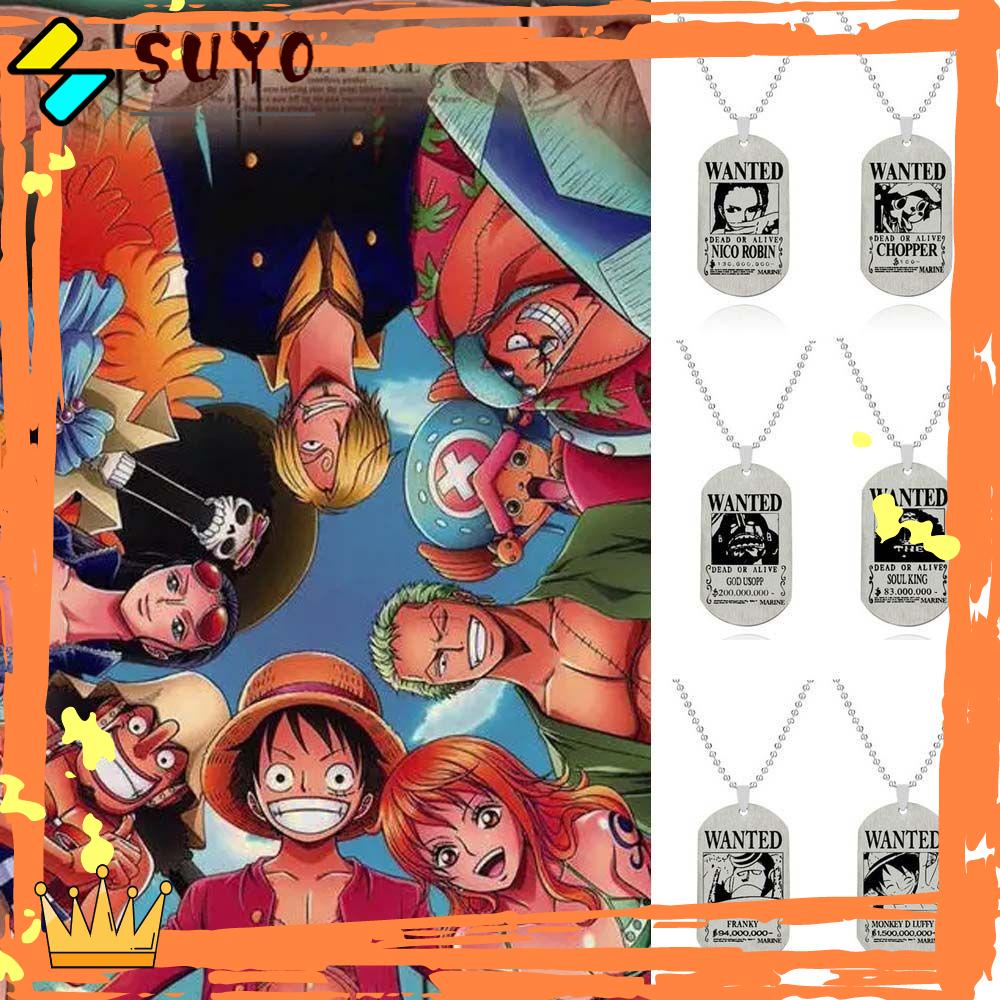 Suyo One Piece Kalung Pria Wanita Punk Liontin Vintage Luffy Zoro