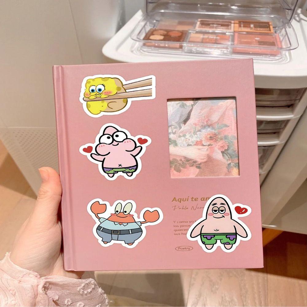 Lanfy SpongeBob Patrick Stiker Album Koper Scrapbook Mainan Anak Alat Tulis Decals Diary Stiker Hp Gurita Saudara Decals