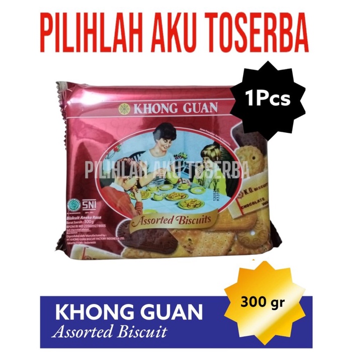 Biskuit Khong Guan ASSORTED MERAH 300 gr - ( HARGA 1 Pcs )