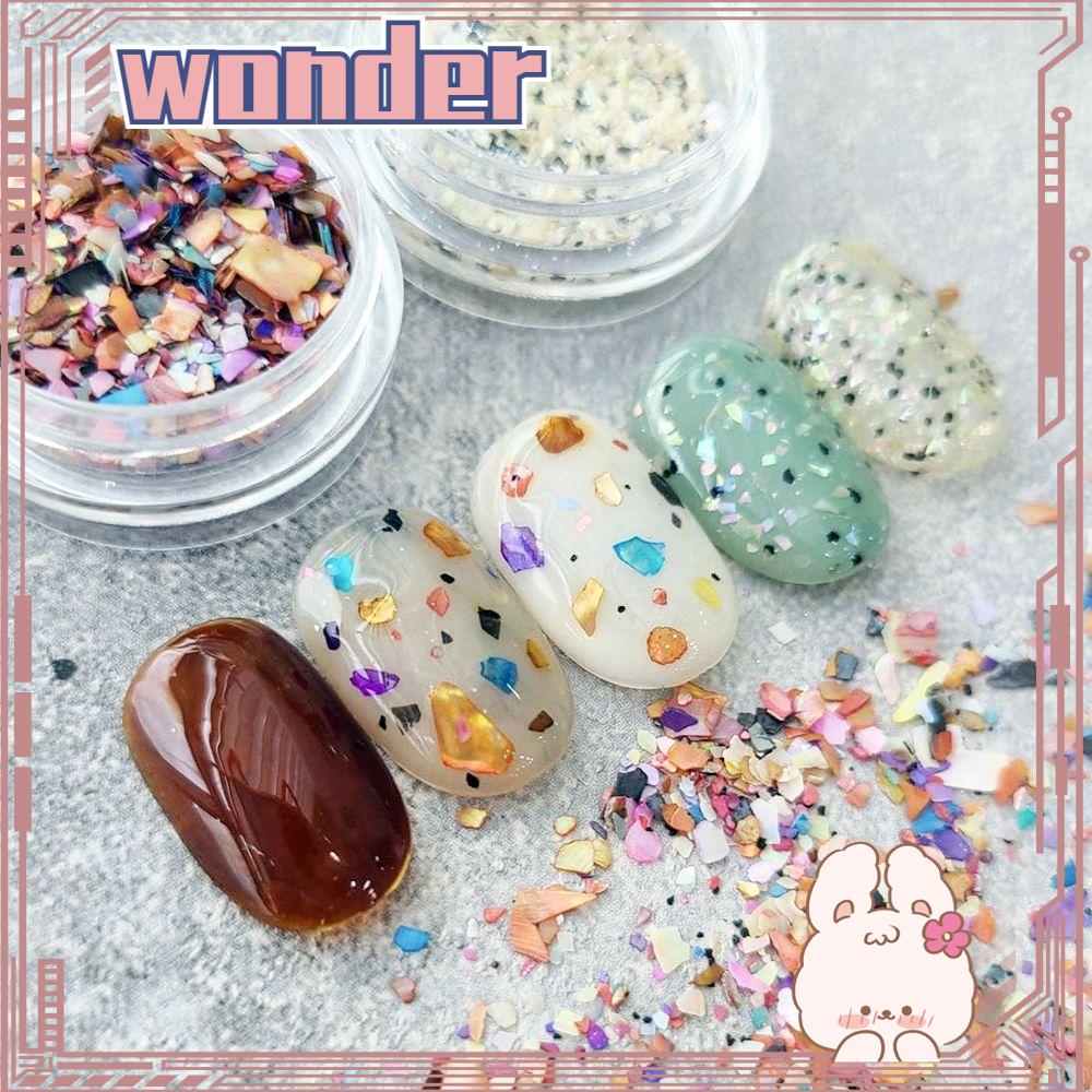 Wonder Sea Shell Stone Multicolor DIY Ukuran Campur 3D Nail Art