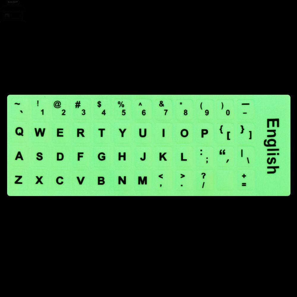 Agustinina Stiker Keyboard Bercahaya Layout Tombol Alfabet Bahasa Inggris Rusia Multi Bahasa Korea Spanyol Jepang