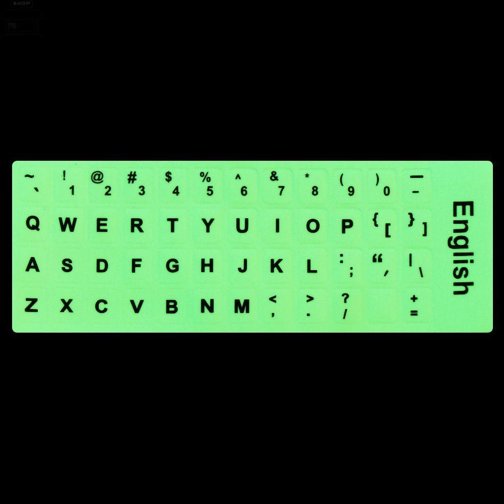 Agustinina Stiker Keyboard Bercahaya Layout Tombol Alfabet Bahasa Inggris Rusia Multi Bahasa Korea Spanyol Jepang