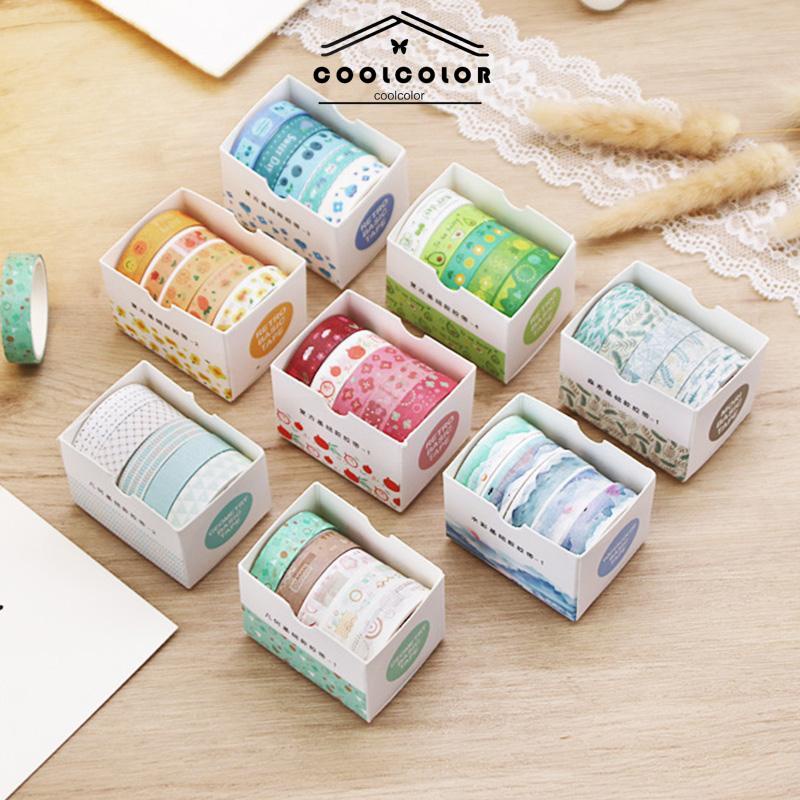 

COD❤️Vintage Geometry Tape Diary DIY Bahan Dekoratif Sticker Student Sticker Stationery- cl