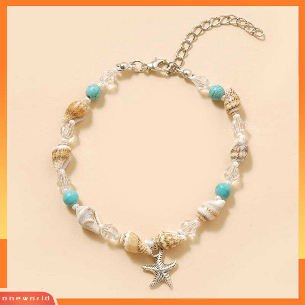 [WOD] Gelang Kaki Dengan Rantai Dipanjangkan Manik-Manik Shell Kreatif Trendi Bintang Laut Rantai Anklet Beachwear
