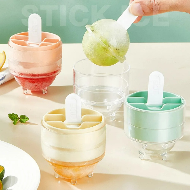 Cetakan Ice Cream Pops DIY/Lollipop Ice Ball Maker/Plastik Bayi Buah Goyang Alat Aksesoris Dapur Rumah