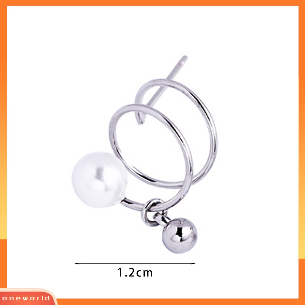 [WOD] 1pasang Anting Indah Elegan Pakaian Sehari-Hari Portabel Wanita Gaya Korea Manis Faux Pearl Ear Studs Untuk Pesta
