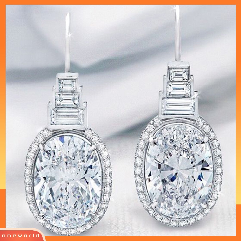 [WOD] Fashion Wanita Pagoda Kubik Zirkon Menjuntai Eardrop Kait Anting Perhiasan Hadiah