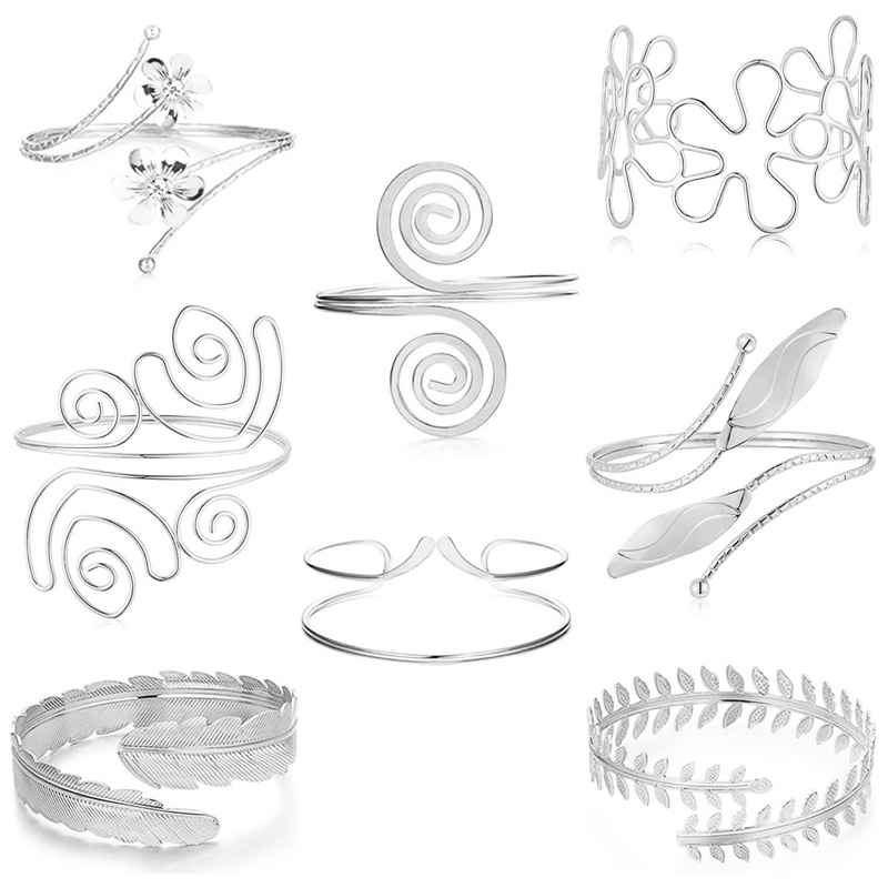 Gelang Retro Alloy Rantai Lengan Kupu-Kupu Pola Geometris Berongga Keluar Aksesoris Populer