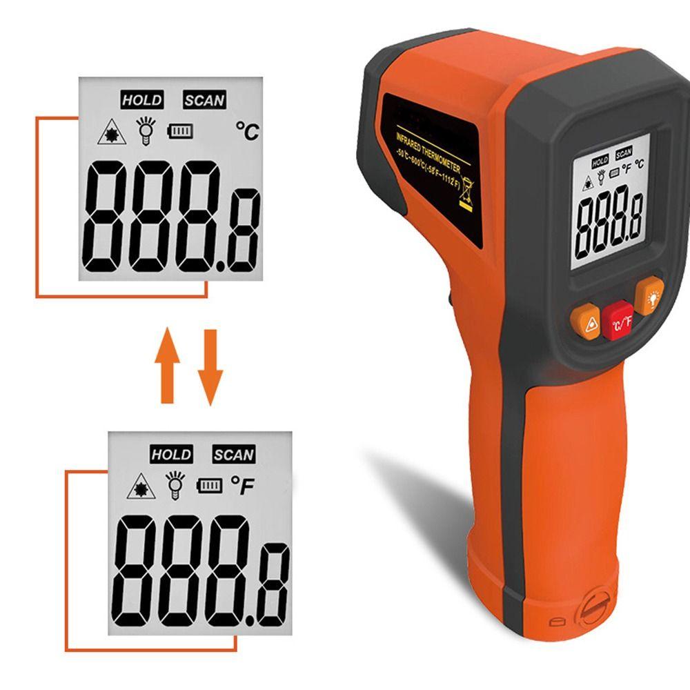 TOP Termometer Infrared Digital Kulkas Pizza Oven Untuk Masak Dapur Handheld Non Contact -50°C~600°C (-58°F~112°F)